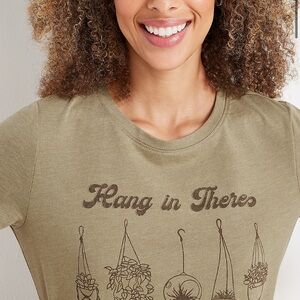 Maurices Plant Lady “Hang in There” Short Sleeve Graphic T-Shirt XS